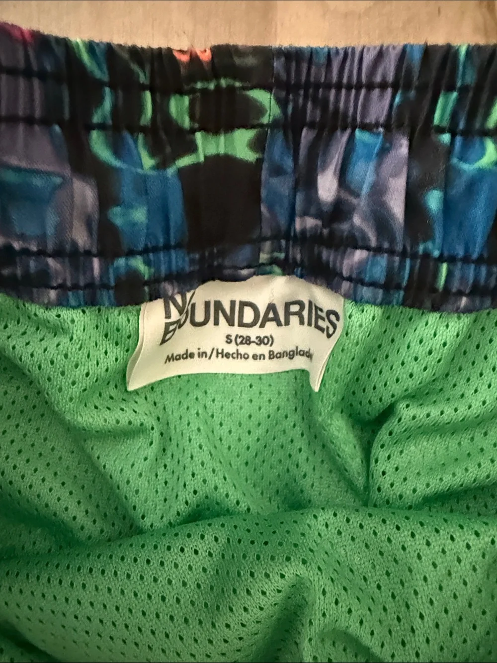 No Boundaries Black Neon Skull Print Swim Trunks